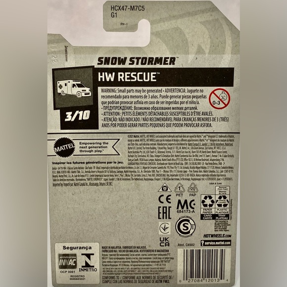 β
 π 4/$20 π NEW 2023 MATTEL HOT WHEELS 3/10 HW RESCUE SNOW STORMER  #145/250 - Picture 2 of 3